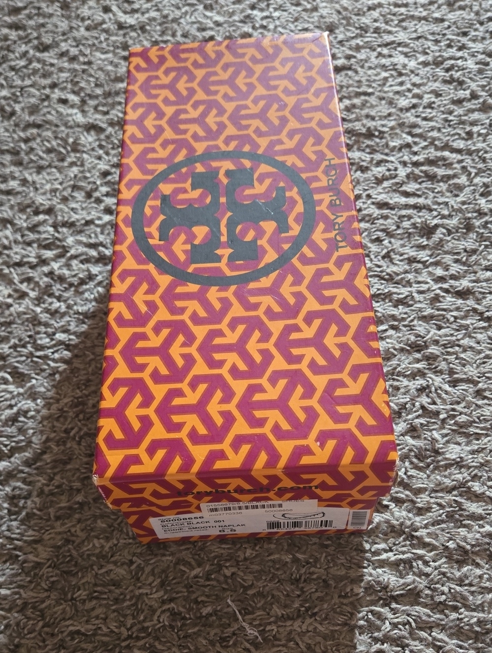 Tory Burch Orange and Magenta Geometric Logo Box